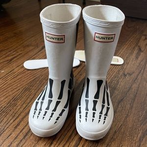 Hunter White Skeleton Rainboots